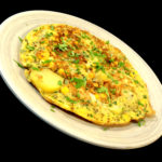 Omeleta s brambory a kukuřicí